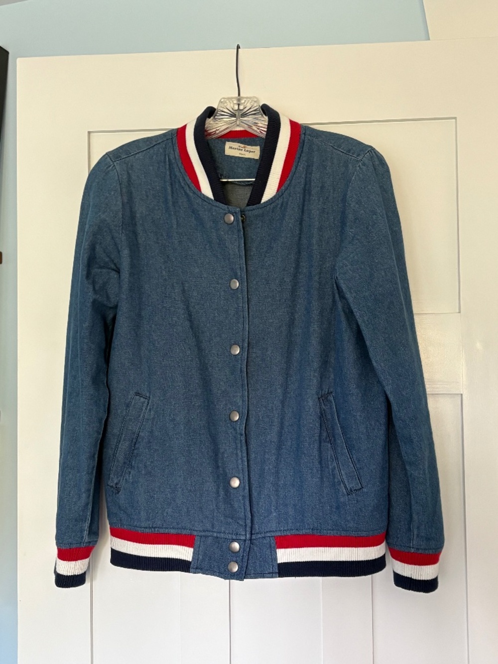 Marine Layer Women's Denim Bomber Jacket  - SMALL